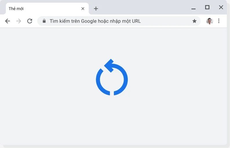 Giao diện người dùng của Chrome với biểu tượng áp dụng bản cập nhật